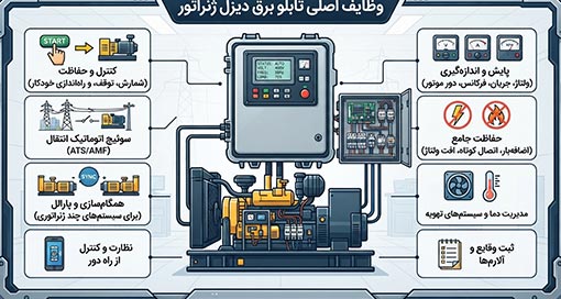 وظایف تابلو برق دیزل ژنراتور